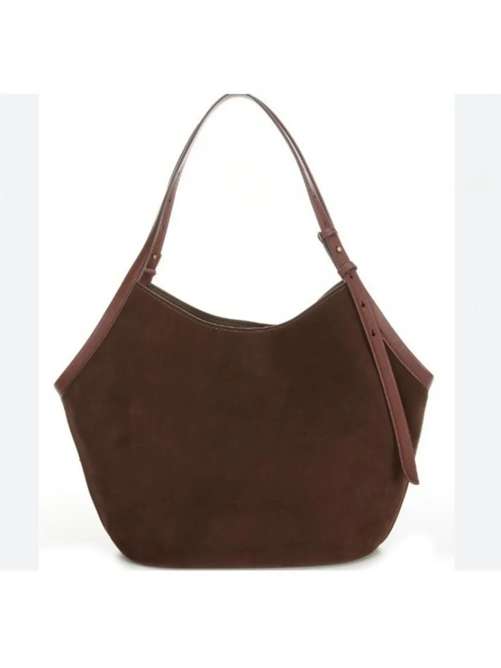 KATE SPADE NY Deco suede extra large tulip tote bag + Dust bag Hot Fudge/ Brown
